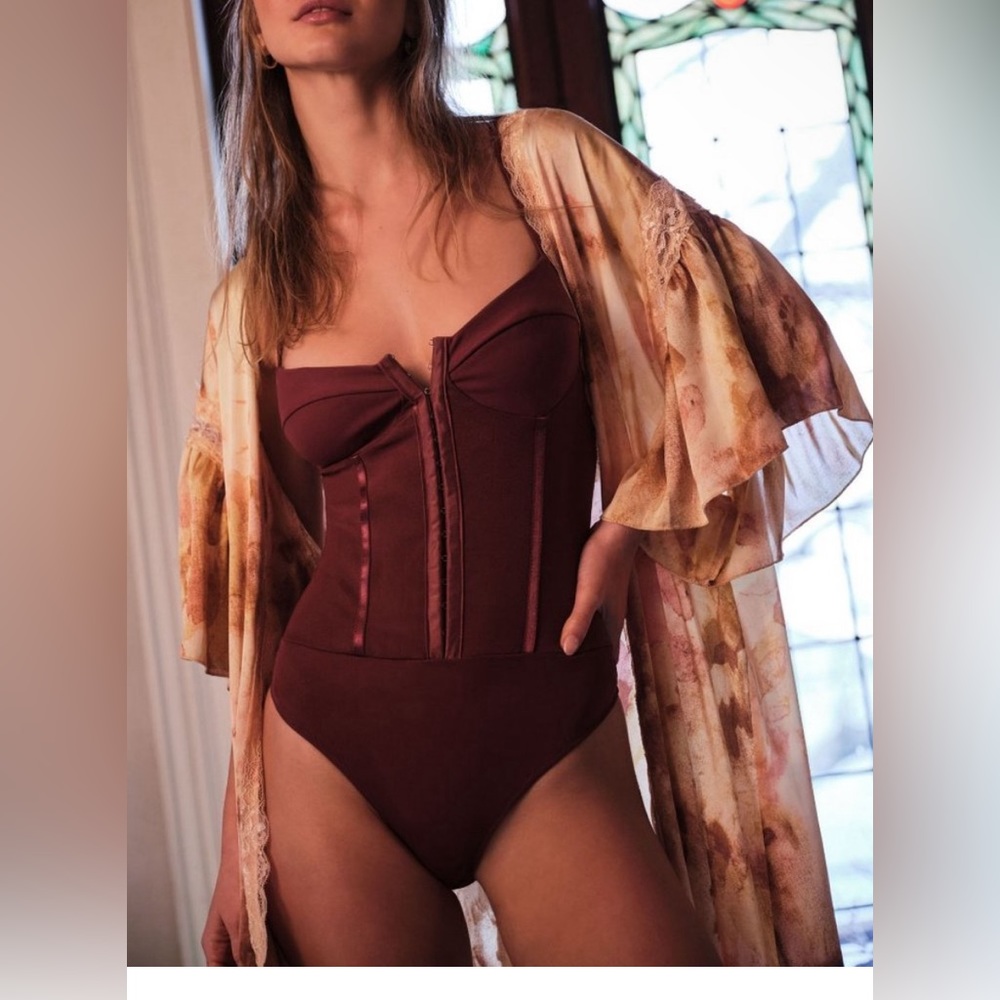 NWOT Free People Intimately Moonbeams Floral Lace Trim Sweet Combo Robe. - Picture 12 of 17